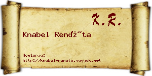 Knabel Renáta névjegykártya